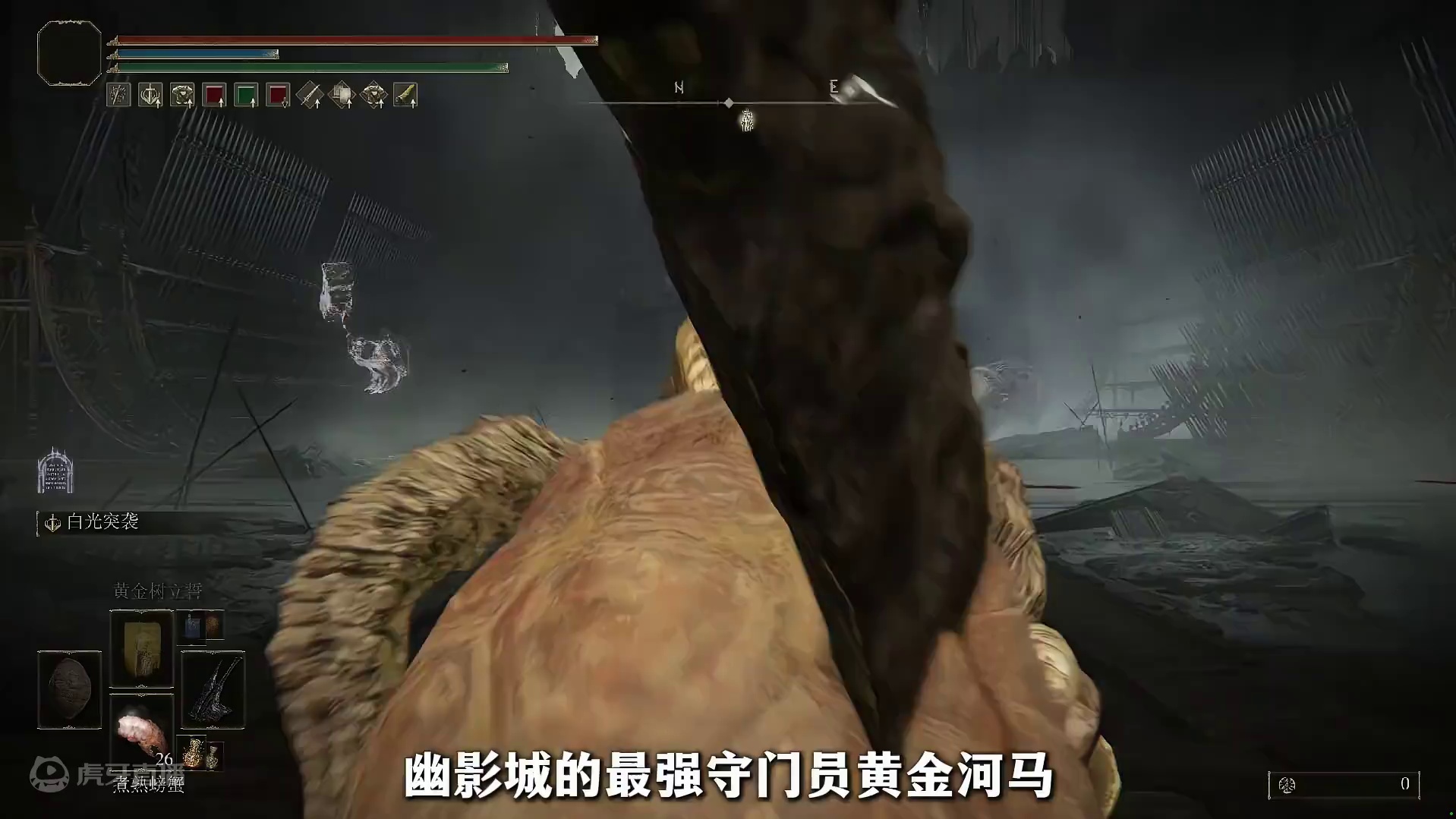 河马到底吃了多少想进入幽影城的掉色人，古陨铁石大剑对付它不错 #艾尔登法环 #艾尔登法环DLC #艾