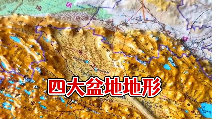 中国的四大盆地#地理 #地形图