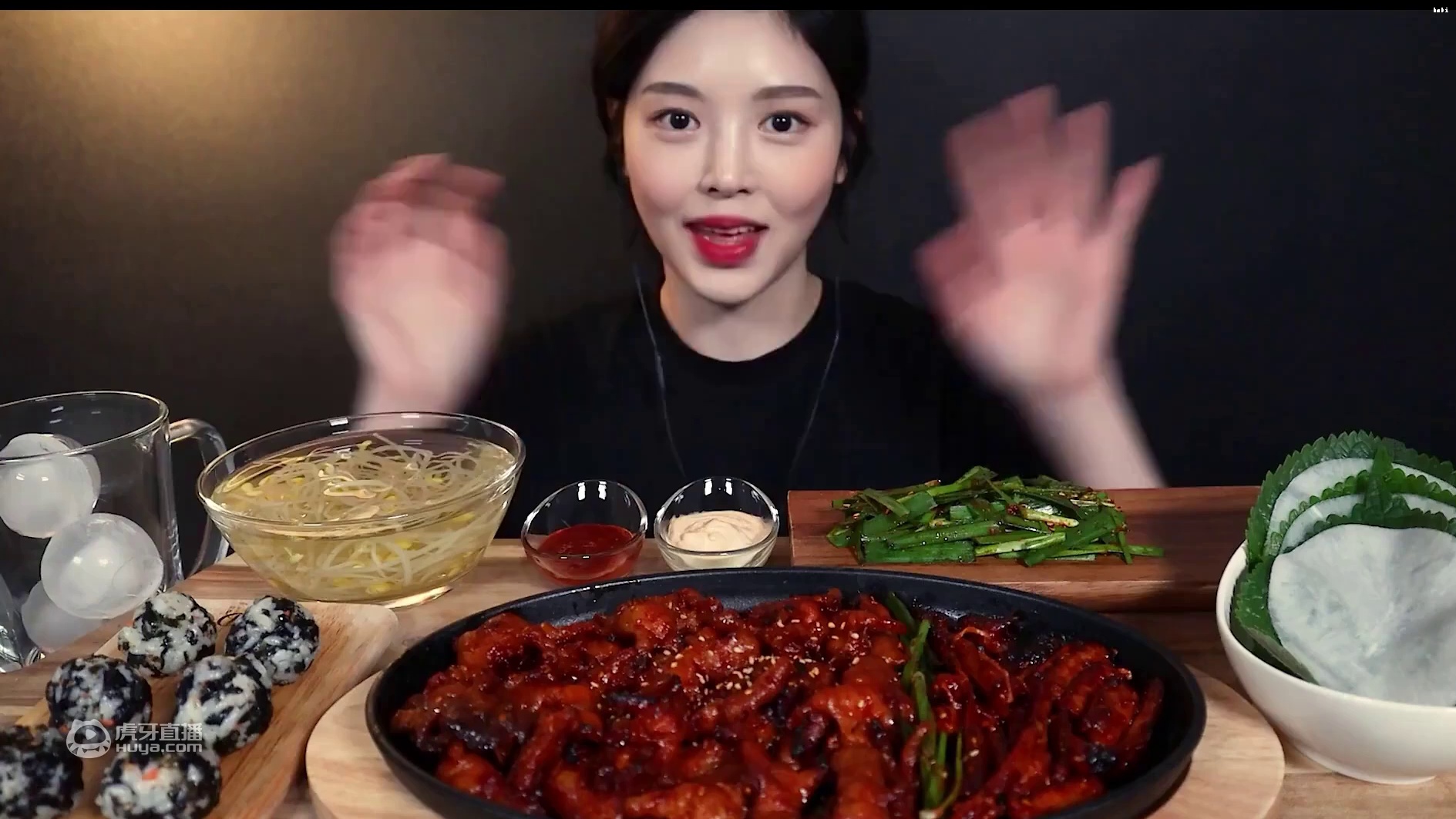 【Boki 中字】文福姬 辣炒鸡爪、辣炒盲鳗、饭团吃播 真实声音