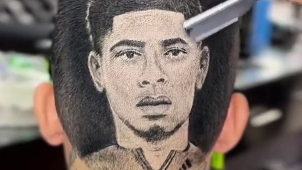 理发时把皇马球员刻在头上 #皇马 #c罗 #姆巴佩 #贝林厄姆 #dou来足球季