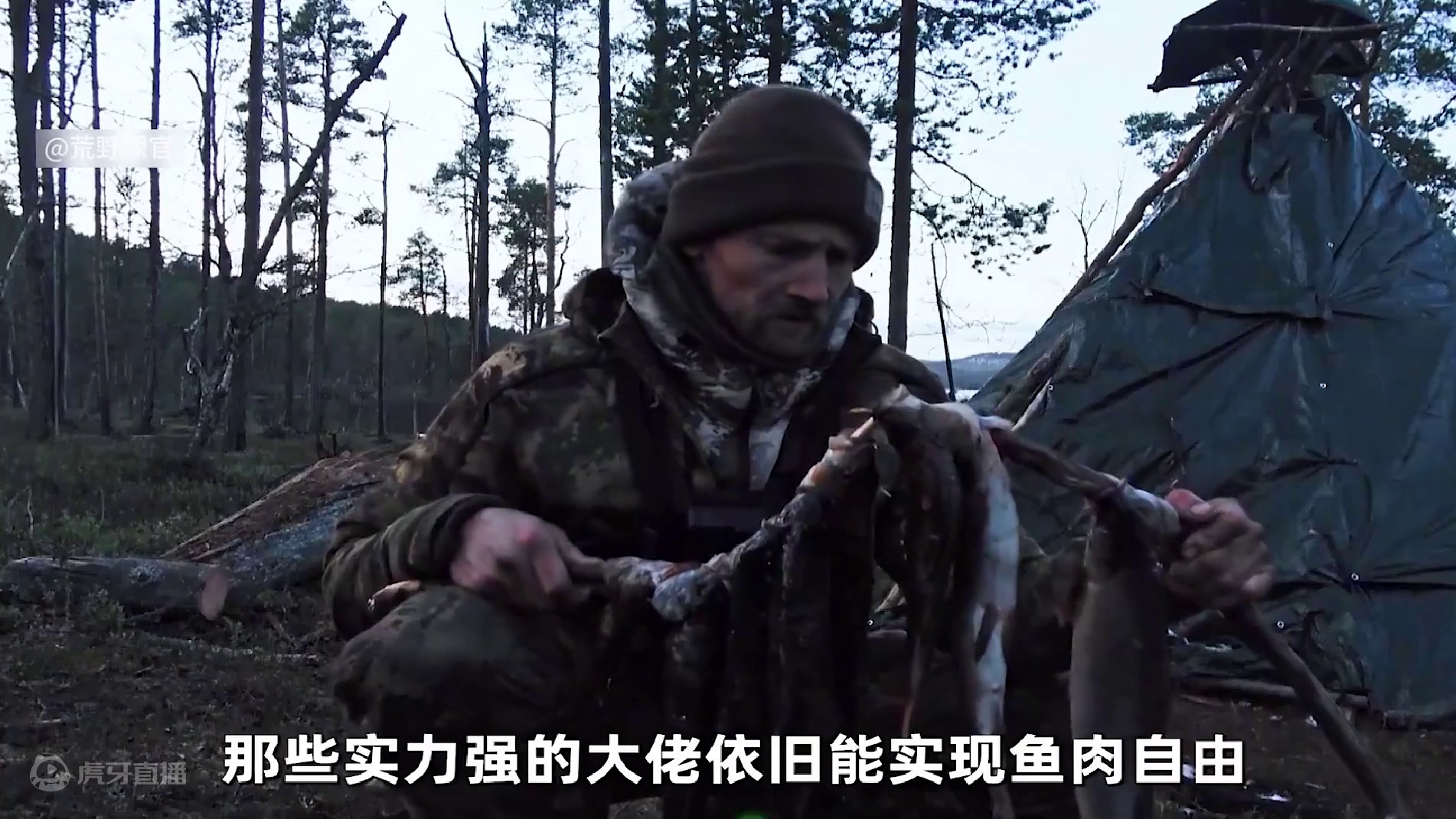 荒野独居丹麦版第八季 这才是真正的荒野求生，实力强的大佬依旧能实现鱼肉自由，每天吃着里焦外嫩的烤鱼大