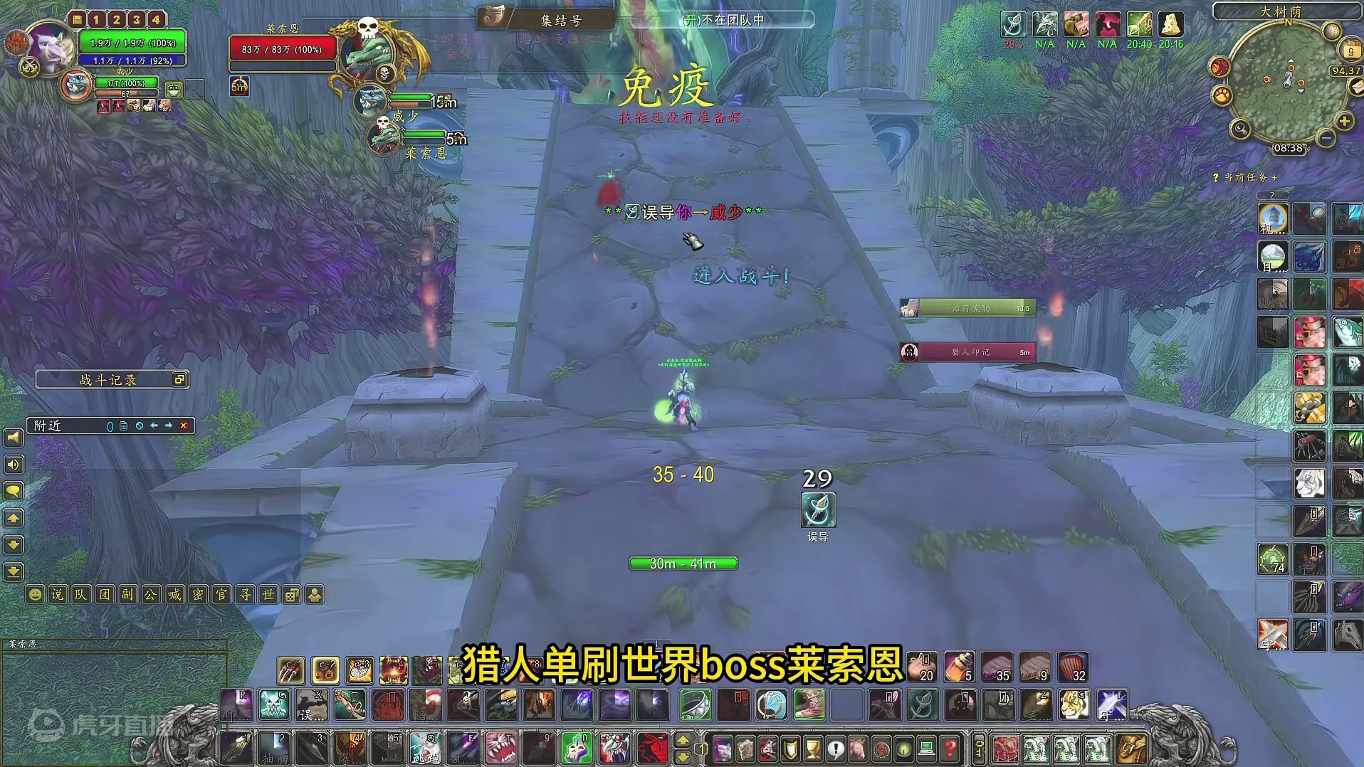 猎人单挑世界BOSS莱索恩 绿龙真不是一般炮 #魔兽世界 #魔兽世界怀旧服 #我们比你们多一个世界 