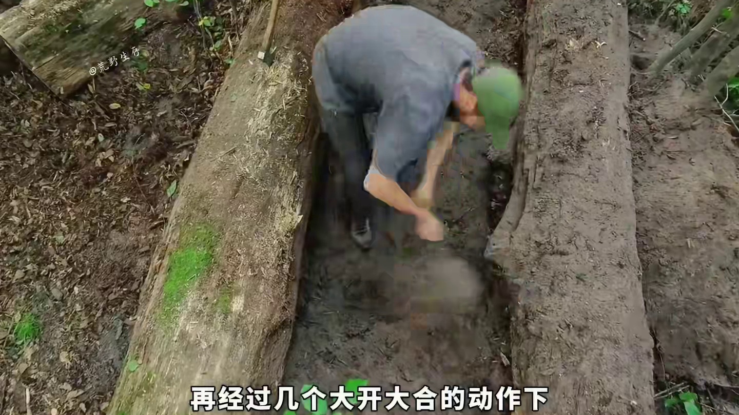 这是我见过最隐蔽的庇护所，因为它身藏在2米深的地下！ #解压 #野外建造 #荒野建造