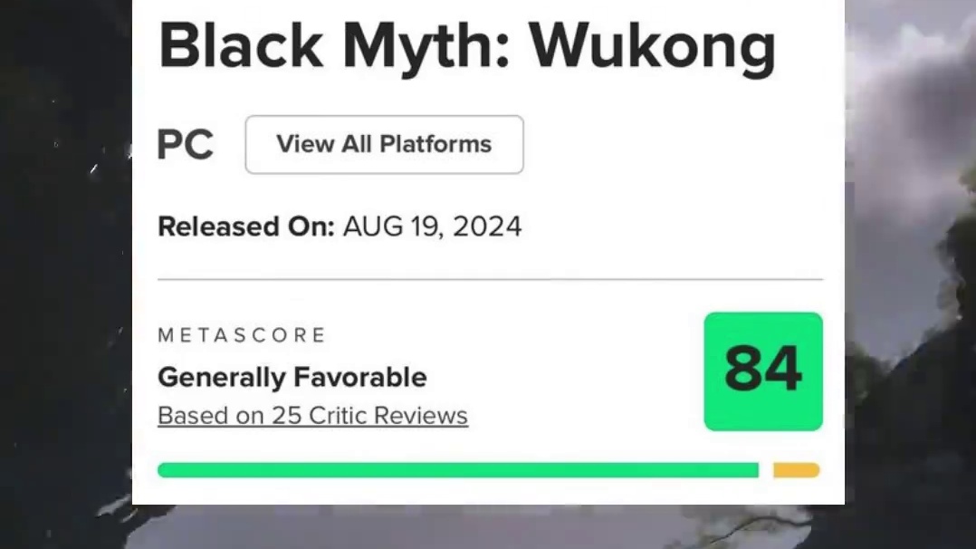 《黑神话：悟空》媒体频分解禁！iGN8,MC84 #黑神话悟空媒体评测开分  #黑神话悟空   #黑