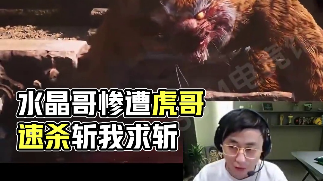 下次还嘴硬吗，水晶哥硬说虎先锋速度慢，惨遭虎哥速杀八次 #水晶哥 #黑神话悟空  #虎先锋
