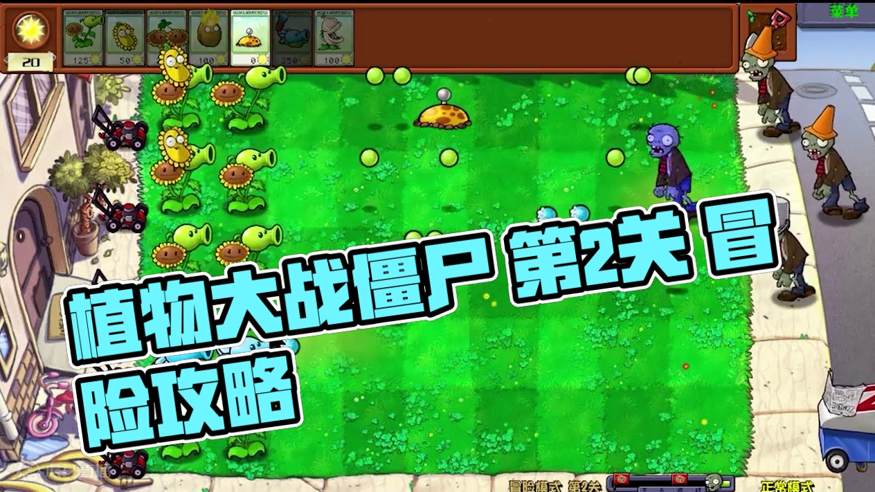 植物大战僵尸杂交版 冒险模式 第2关 #植物大战僵尸