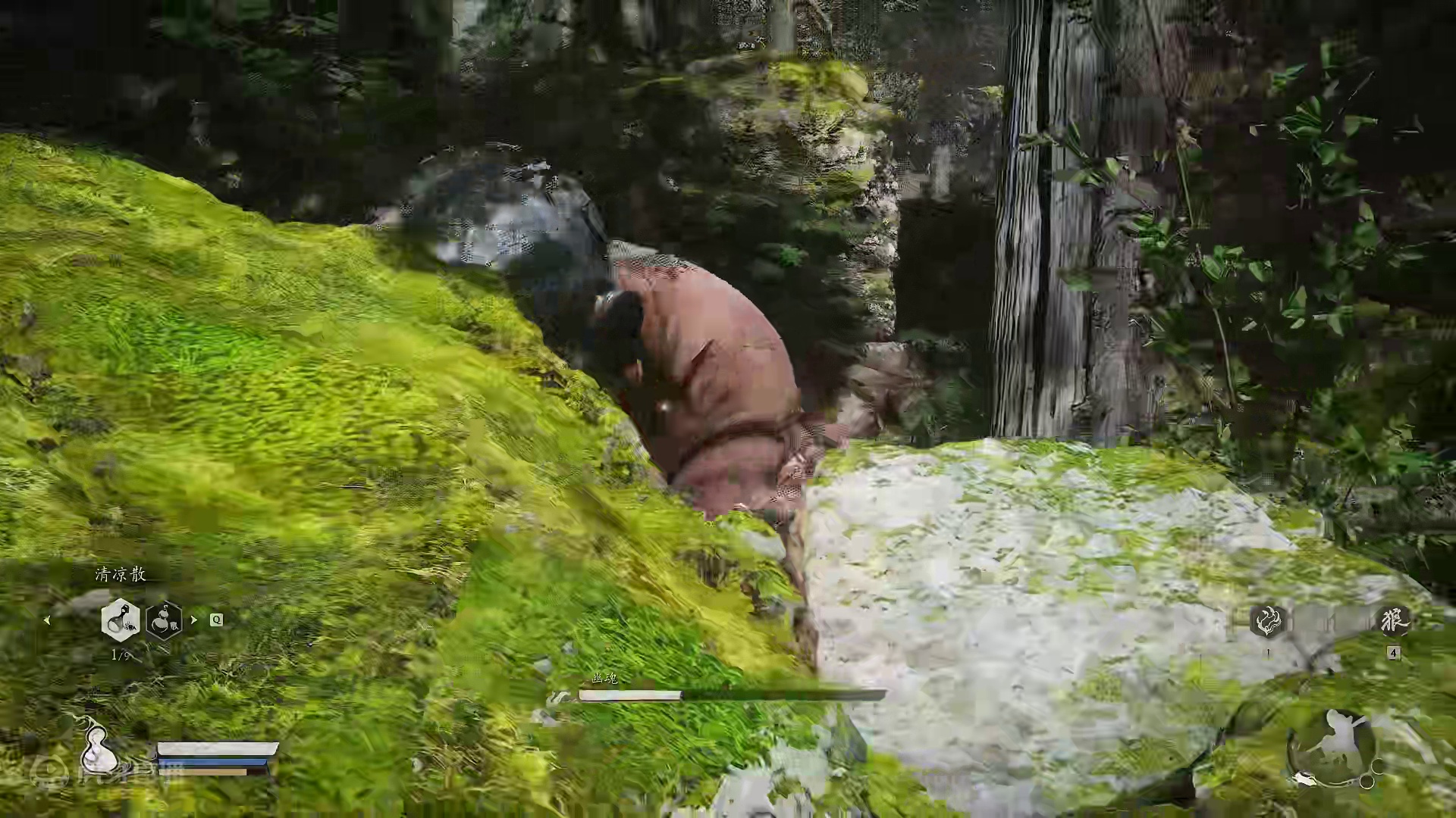 #黑神话悟空 第一个BOSS幽魂的无脑打法。幽魂的打法。 #黑神话悟空上线  #国产3a大作 