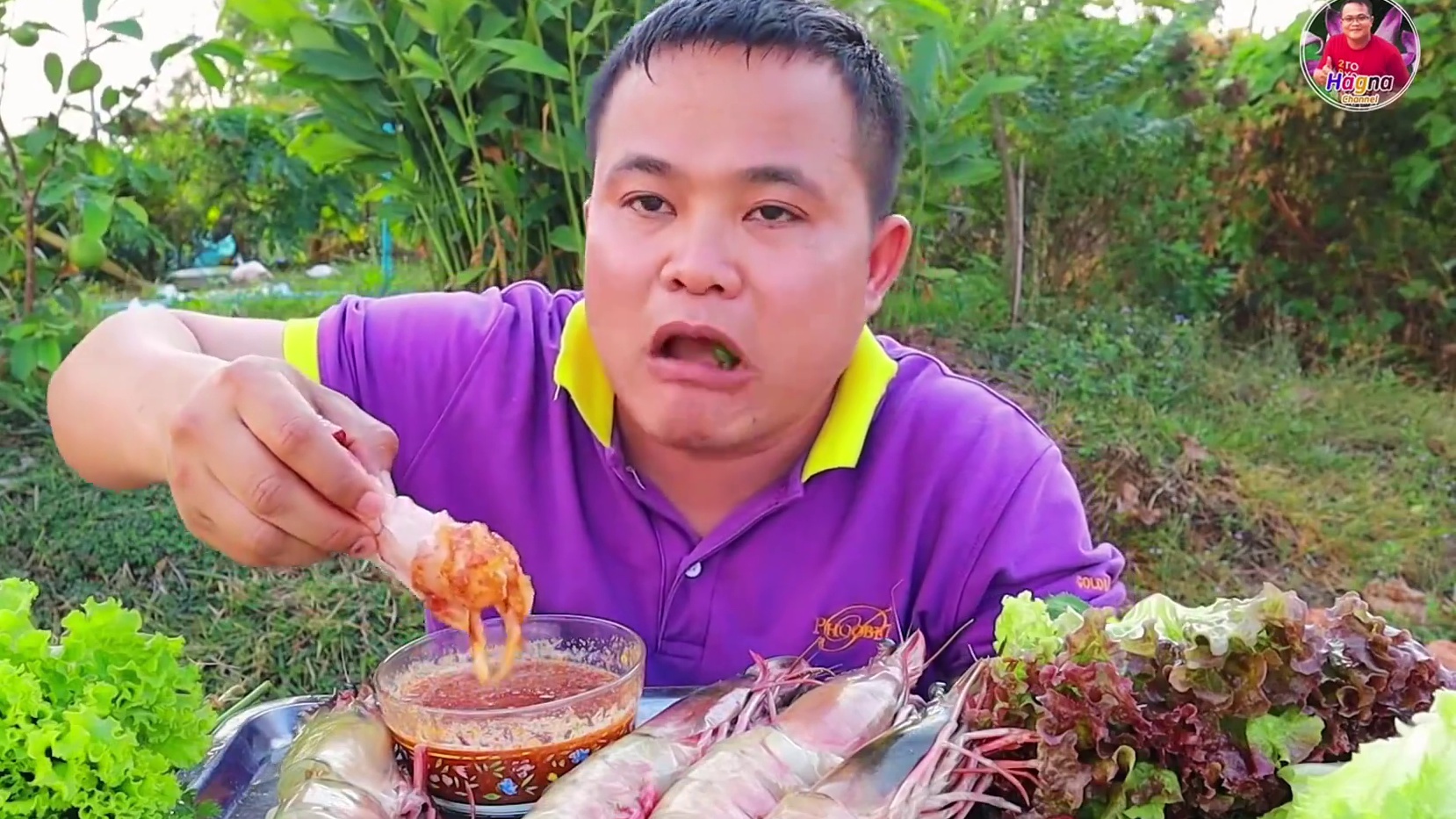 泰式酸辣酱️刺身大海虾新鲜小茴香 #泰国美食 #泰国生活 #泰国主播吃美食视频 #最爱吃海鲜 #泰国