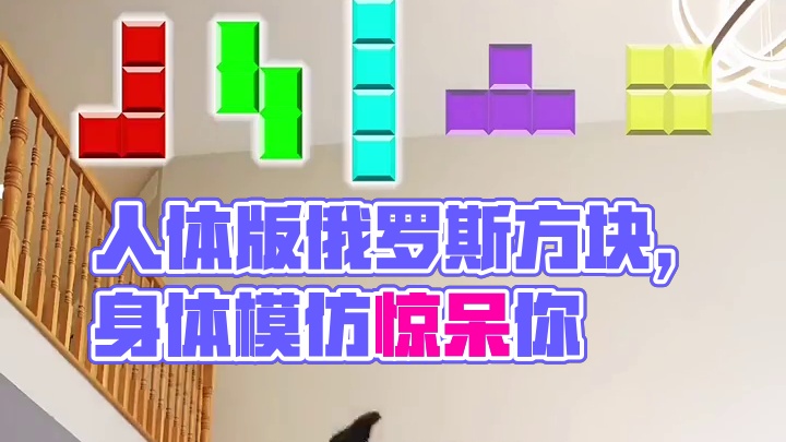 人体版俄罗斯方块，这身手简直太厉害了！ #看一遍笑一遍 #意想不到的结局 #万万没想到 #老外真会玩