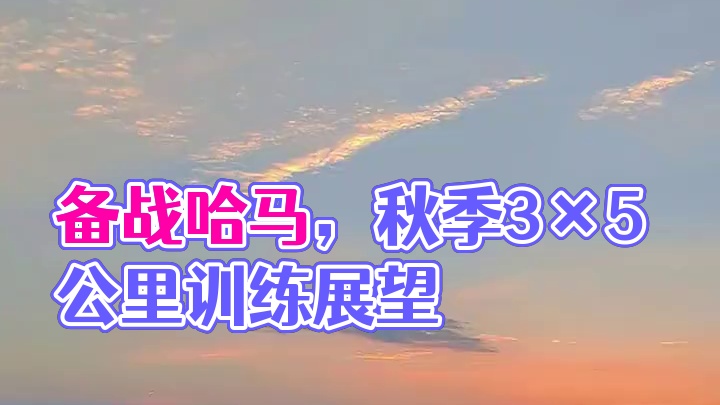 备战马拉松，27℃秋老虎，长距离改为3×5公里的小强度训练 记住自己无助的样子，然后疯狂努力，赛道拍