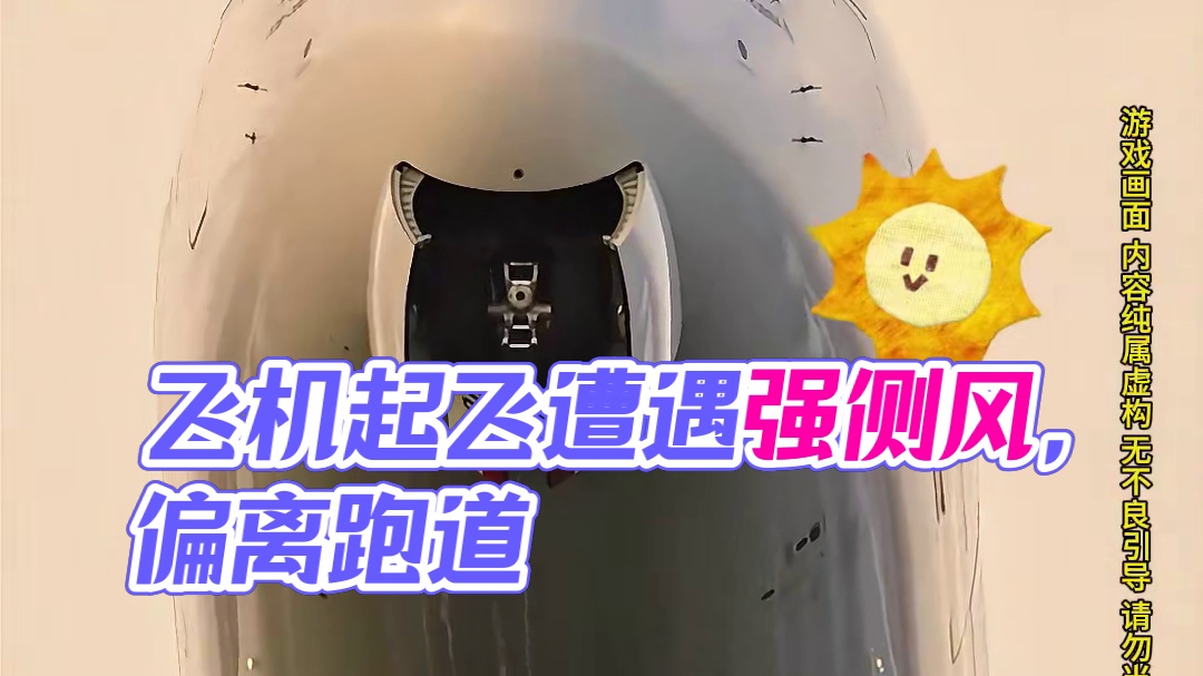 模拟器：飞机离地遇到强侧风，巨大飞机被吹偏#飞机
