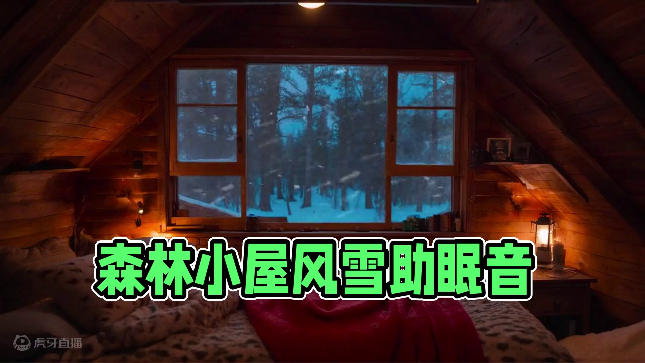 狂风与暴雪的天气，在森林小屋中享受宁静与舒适，助眠风雪声 #白噪音 #助眠声音 #睡眠音乐 #催眠疗
