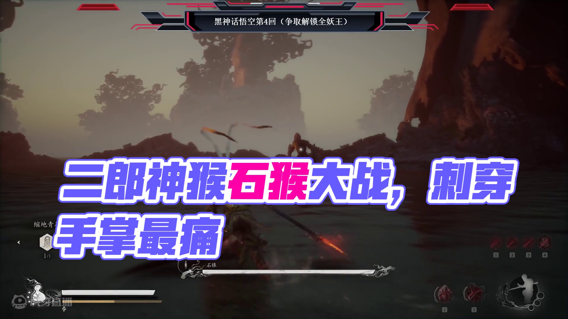 二郎神猴大战石猴，最后动画那刺穿手掌看着都痛