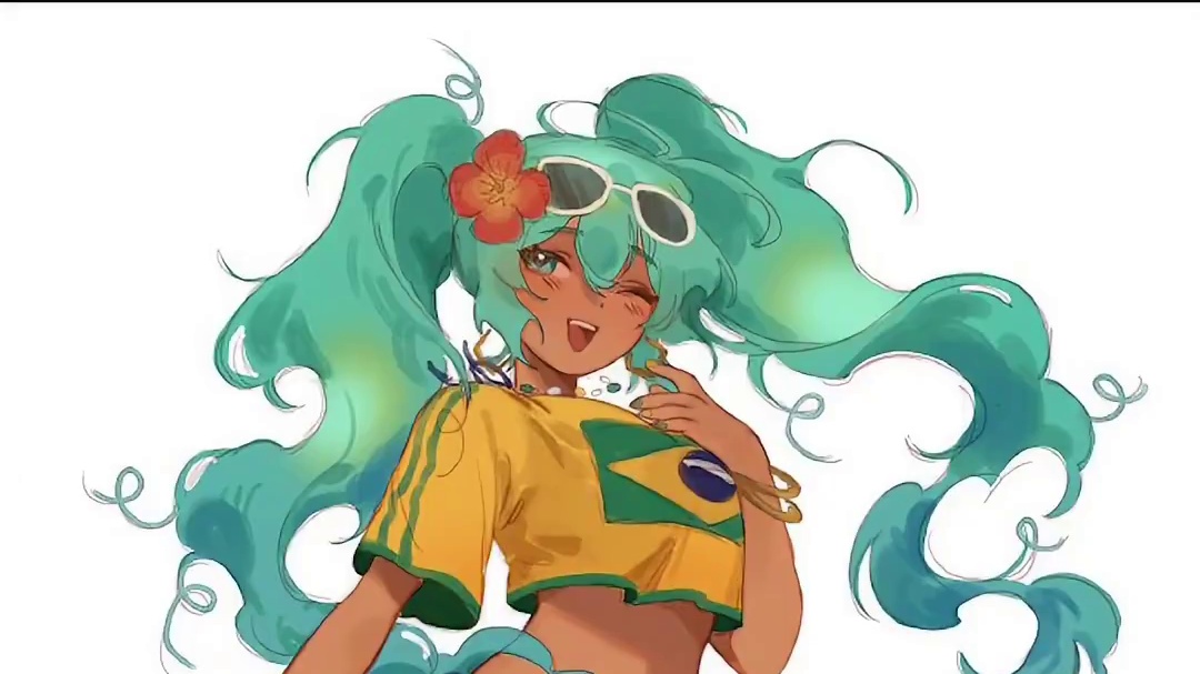 西巴初音？巴西初音！！ #初音 #插画 #巴西