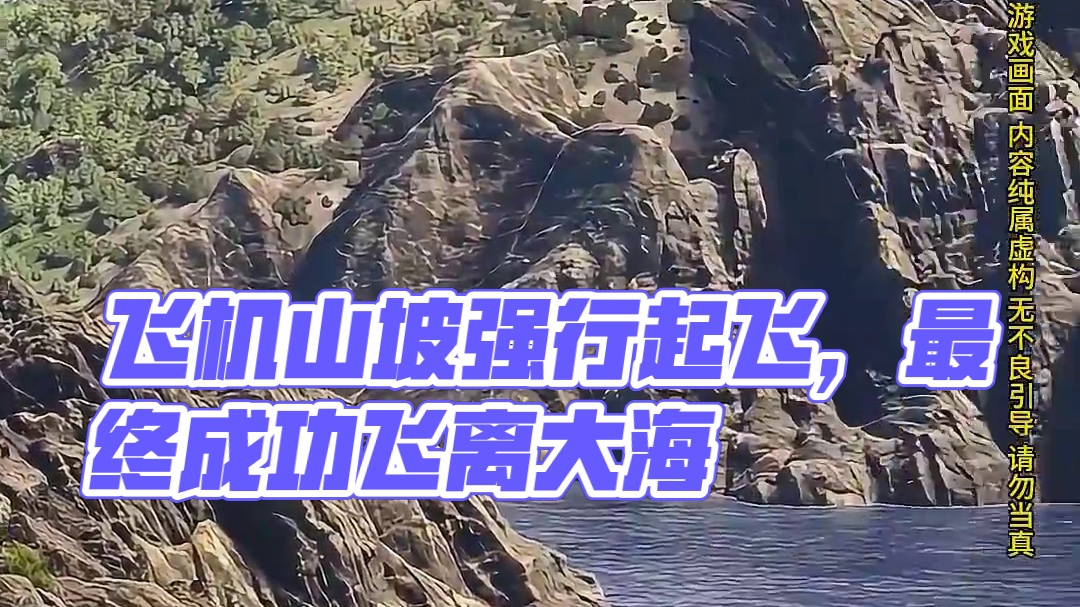 模拟器：飞机从山坡滑下后，不管不顾直接起飞！#飞机
