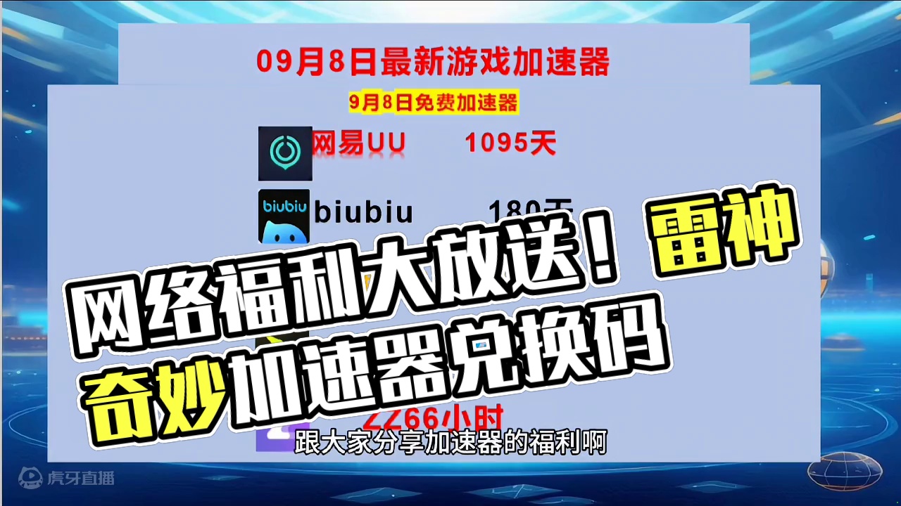 9月8日网易UU兑换码，雷神/奇妙/NN兑换口令，手慢无，UU加速器，雷神加速器，奇妙加速器，NN加