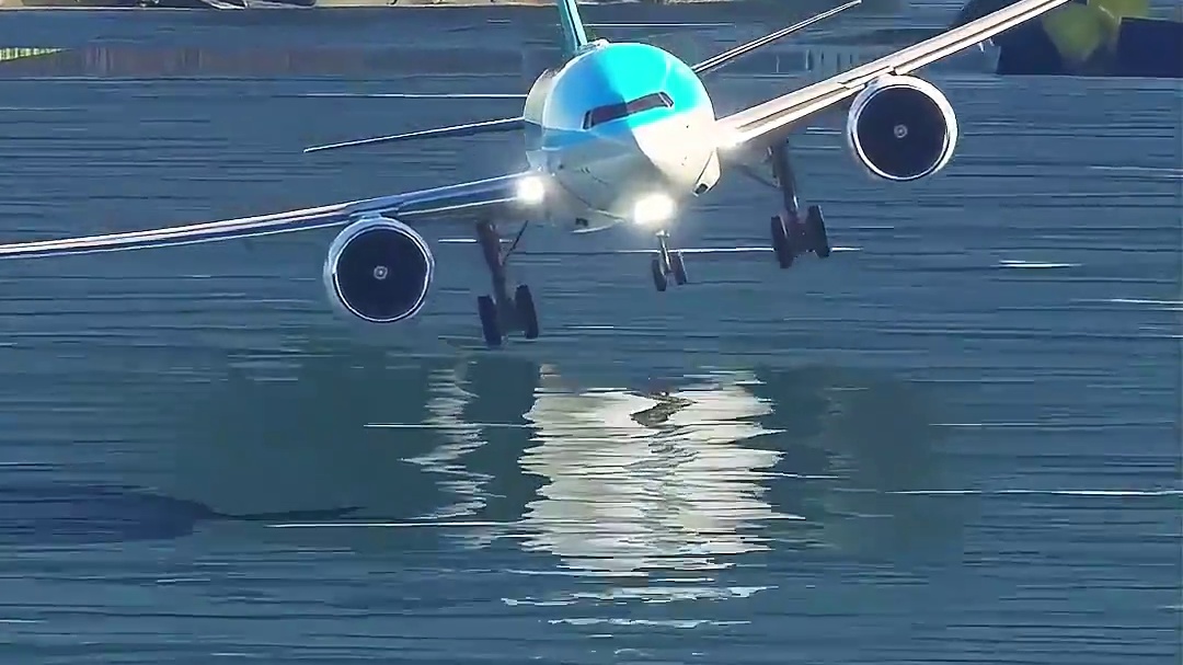 模拟器：飞机穿过丛林被剐蹭到了机翼，情况危急#飞机