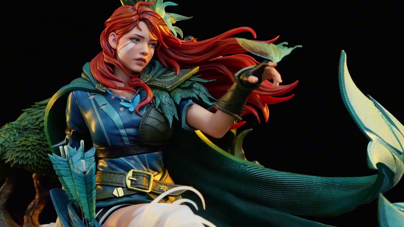 DOTA2风行者清风环佩雕像展示，下一箭就击穿你的心！