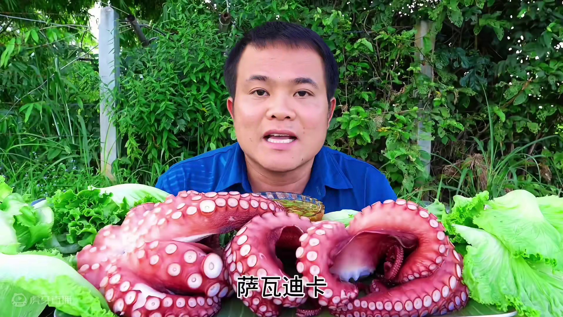 泰式酸辣蘸水️鲜嫩大章鱼足荷花杆 #泰国生活 #泰国主播吃美食视频 #户外美食 #简简单单吃顿大餐 