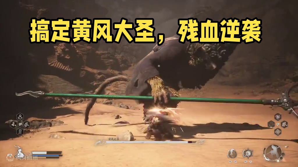 黑神话悟空 怎么打黄风大圣 随便打就行了 拿到定风珠就能搞定 #黑神话悟空 #黄风大圣怎么打