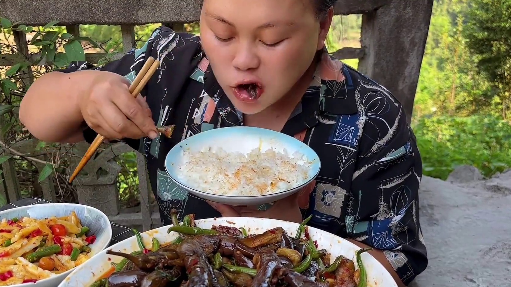 干完活摘了一盆茄子做一餐好吃的 #美食 #下饭菜 #农村生活 #记录生活