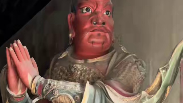 洪洞广胜寺上寺天中天殿彩塑壁画（元明-国1） 毗卢殿又称天中天殿，为单檐庑殿顶。琉璃镶边屋面。面宽五