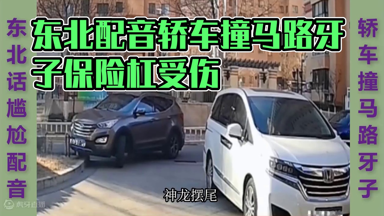 东北话尴尬配音，轿车撞马路牙子，保险杠受伤 东北话尴尬配音，轿车撞马路牙子，保险杠受伤#搞笑配音 #