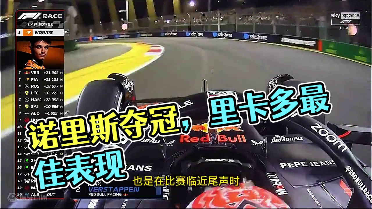 F1 2024 新加坡大奖赛 #f1新加坡大奖赛 #诺里斯夺冠 #最佳车手里卡多 #没有安全车 #里