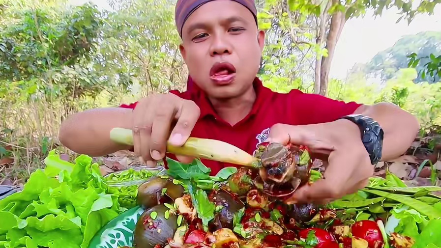 泰国主播吃美食视频~