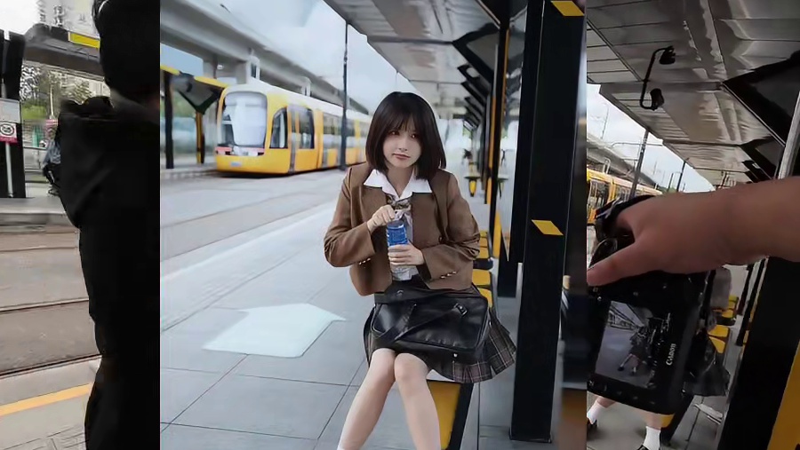 AD200Pro2代拍摄一组小清新 今天带着小伙伴在有轨电车站拍一组小清新，顺便谈一下这次使用ad2