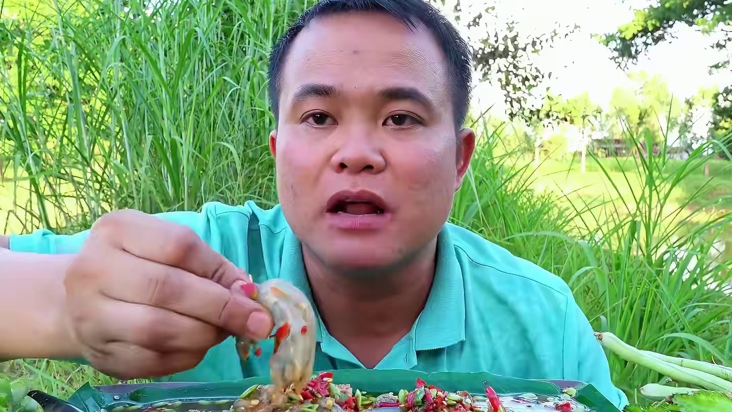 泰式?鮮剁椒辣嗆大青蝦四棱豆小苦瓜 #泰國美食 #泰國生活 #泰國大叔#泰國海鮮#泰國涼拌