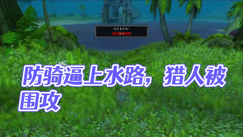 两个防骑把猎人逼上了水路  #巫妖王之怒 野外PVP解说#魔兽世界 