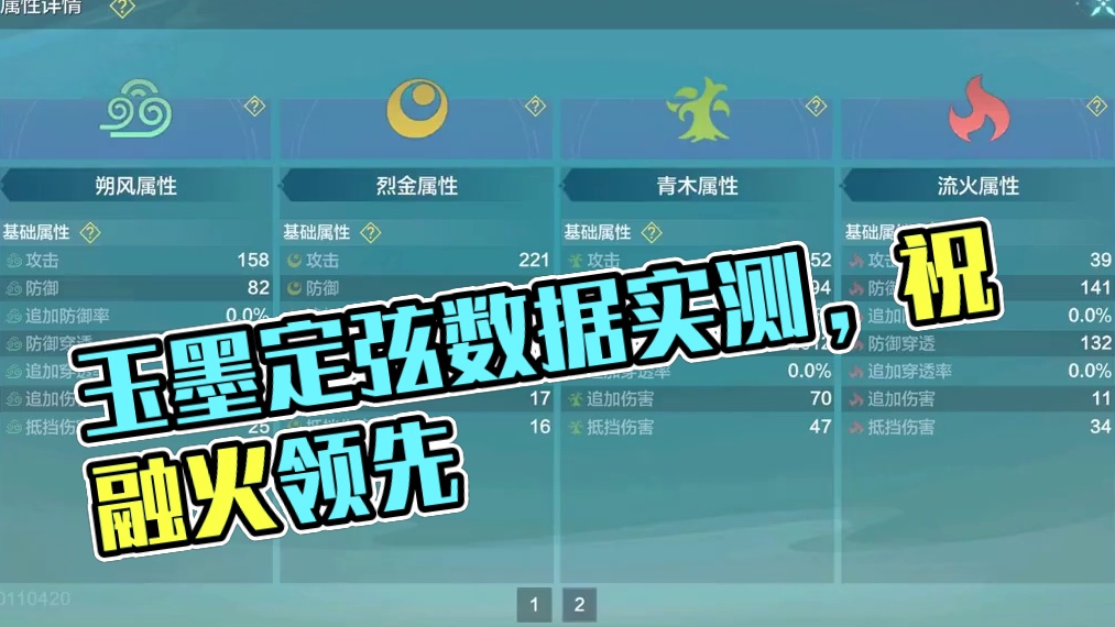 浑天霸下 到底是不是4000元素防御 玉墨定弦+数据实测 祝融火：遥遥领先！#妄想山海 #霸下 #元