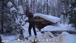 一口氣看完老徐在野外搭建木屋的全過程#野外建造#荒野建造#解壓助眠#野外生活