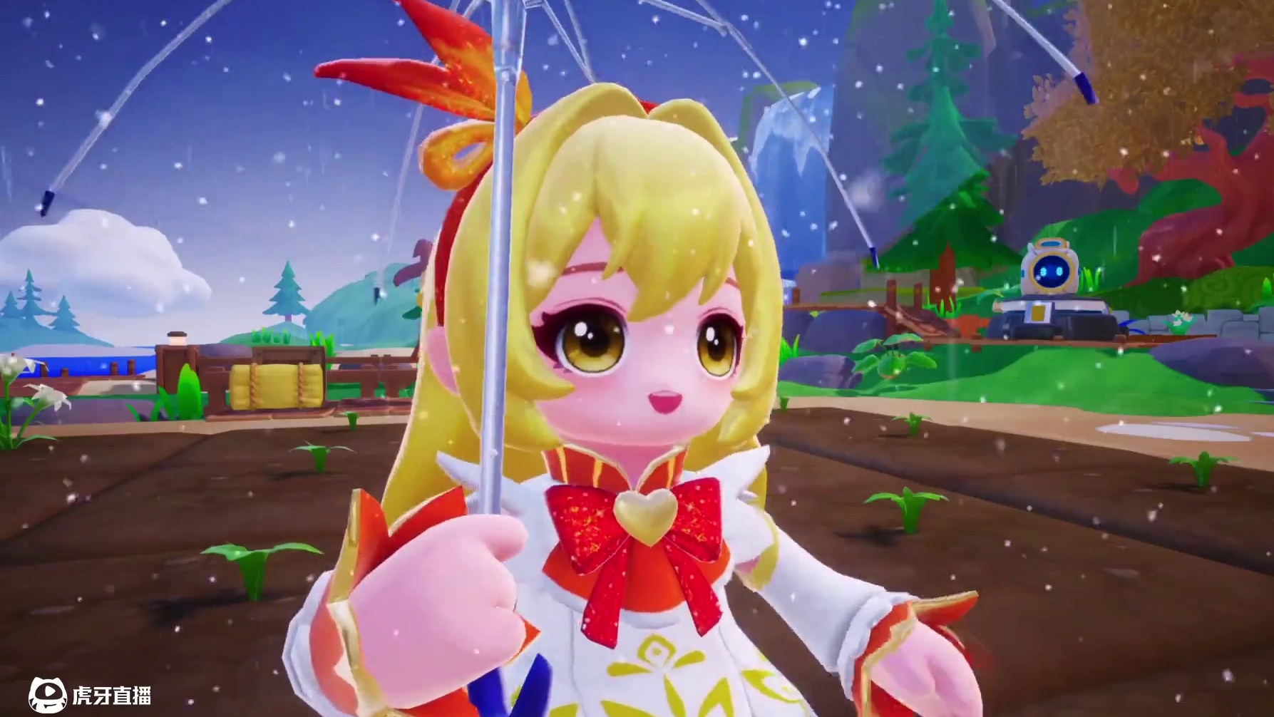 小蓝：你在干什么？ 游乐：与你无瓜#元梦之星  #元梦之星×巴啦啦小魔仙正版联动  #巴啦啦小魔仙 