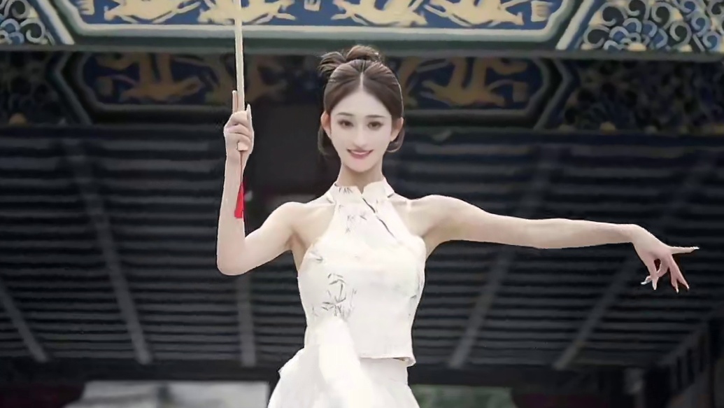 粉丝宝宝们 来交作业了#古典舞 #腰上滚伞高难度挑战 #国风合伙人