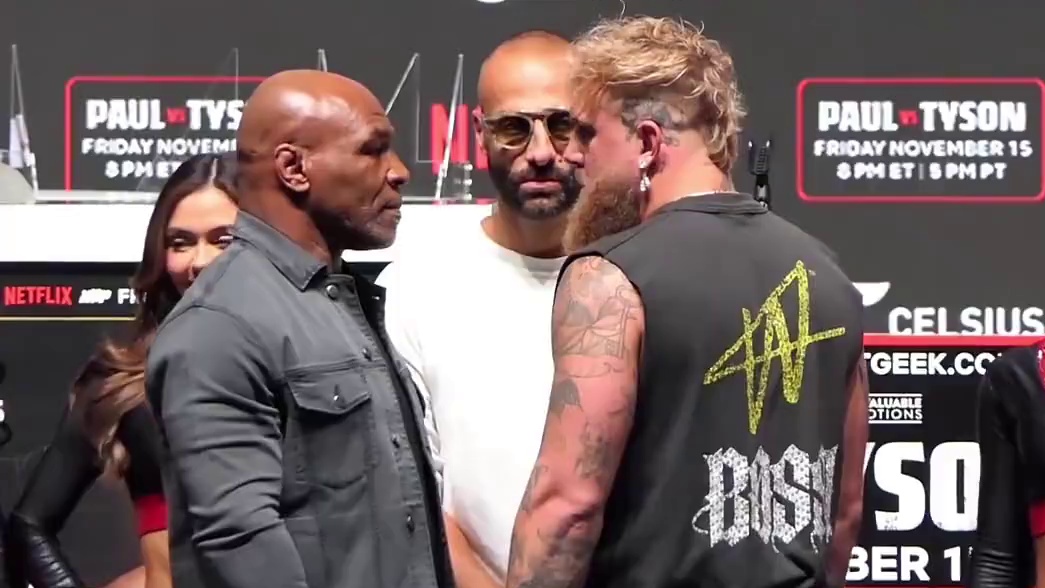 泰森VS保罗新闻发布会面对面！本周末正式将一决高下#kotv #泰森 #保罗