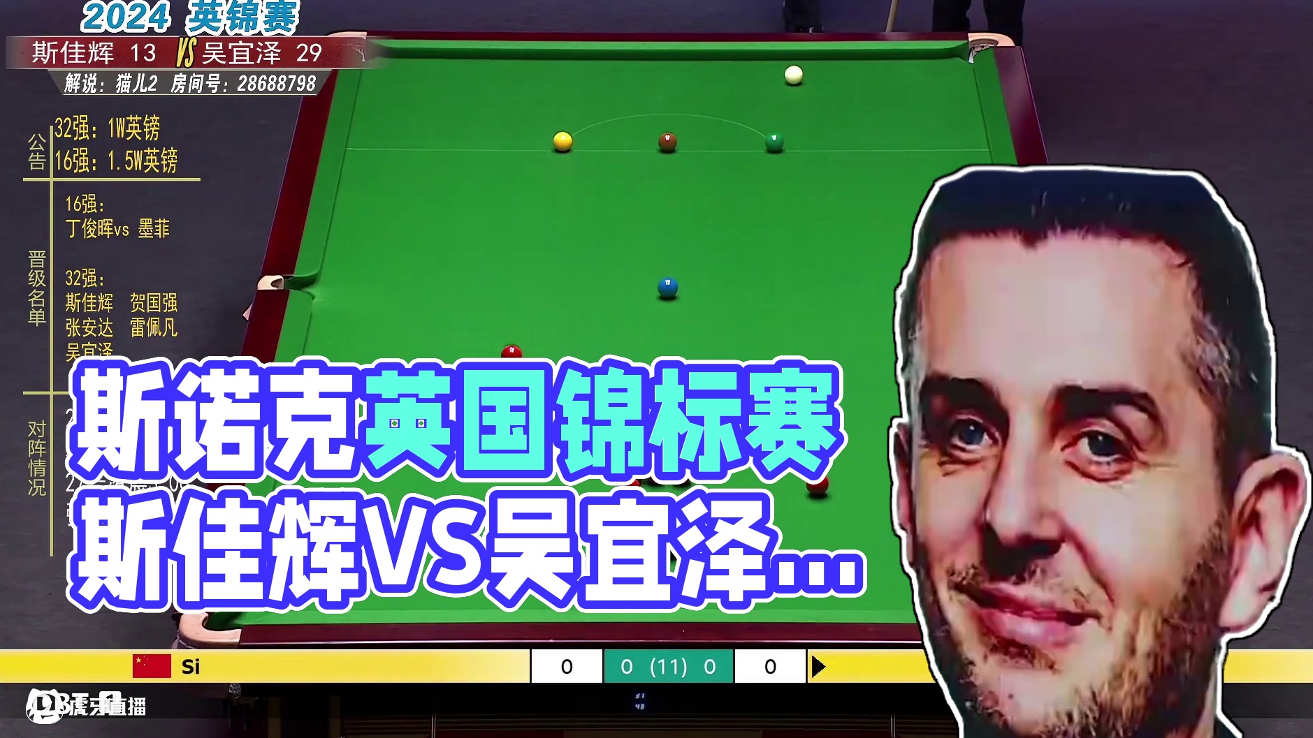 斯佳辉VS吴宜泽  2024斯诺克英国锦标赛  猫儿解说 上半场