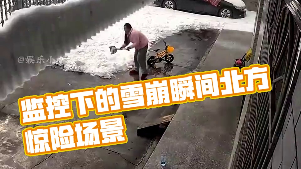 监控下的雪崩瞬间，这恐怕只有北方才有吧#监控下的一幕 #雪崩瞬间 #下雪了 #积雪