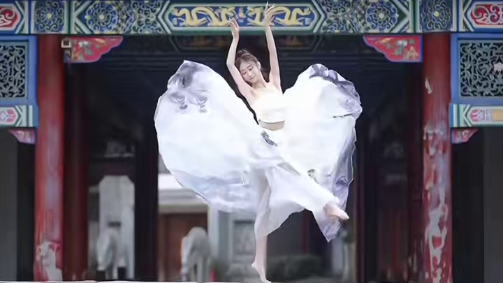 天赋可以让一个人闪闪发光，努力也可以#古典舞 #鸳鸯戏 #基本功 #一字马 #古风变装