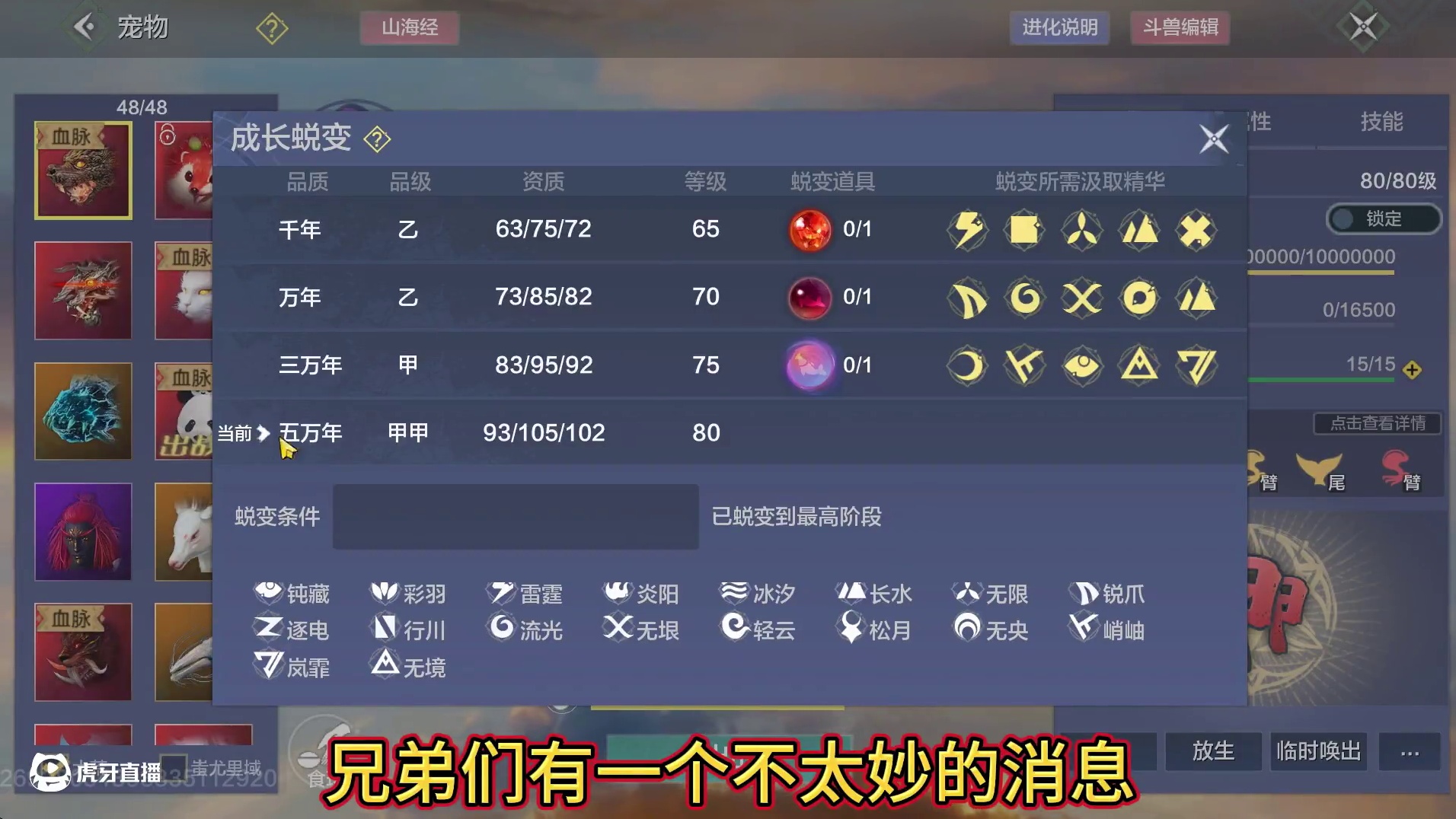 哦？【八万年】就要来了吗 体验服更新后 无限血蛋新的图标#妄想山海 #八万年 #宠物蜕变 #新年份 