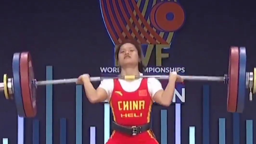 #2024举重世锦赛女子45公斤级决赛，中国小将赵金红以抓举87、挺举113、总成绩200公斤包揽三