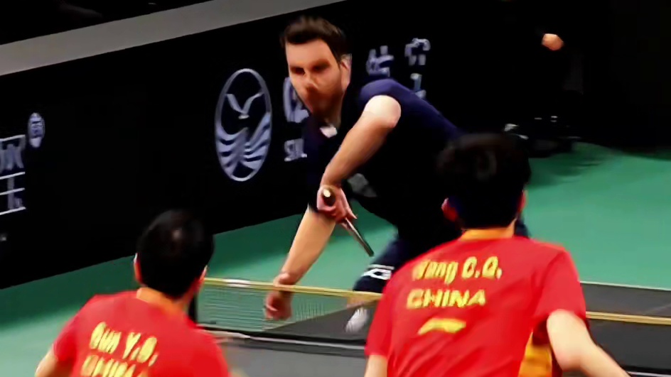 天选混双3-0横扫法国队，赛后莎头乐开花了，两人搭档真开心