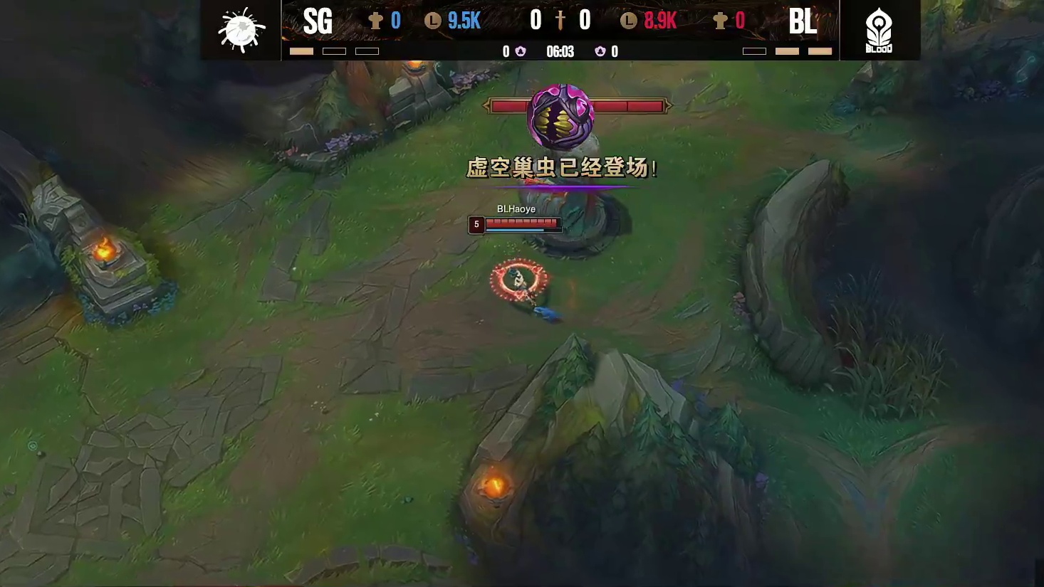 【SG拿下第一滴血】langx贾克斯对线单杀xiyang石头人，拿下一血。