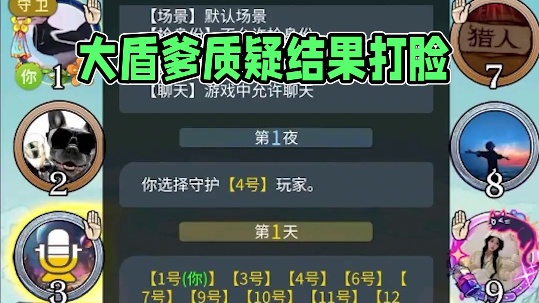板子：镜隐迷踪。大盾爹狂点四狼，好人疯狂质疑结果打脸#网易狼人杀 #狼人杀星赏金计划 #神秘狗