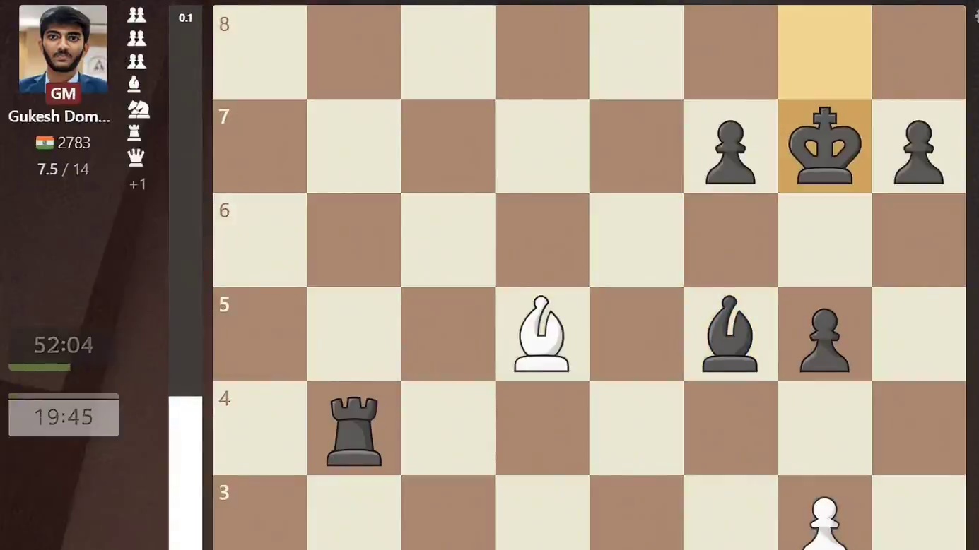 2024国际象棋男子世界冠军赛第十四轮棋谱，重大失误，古克什登顶棋王#国际象棋 #下棋高手对决 #丁