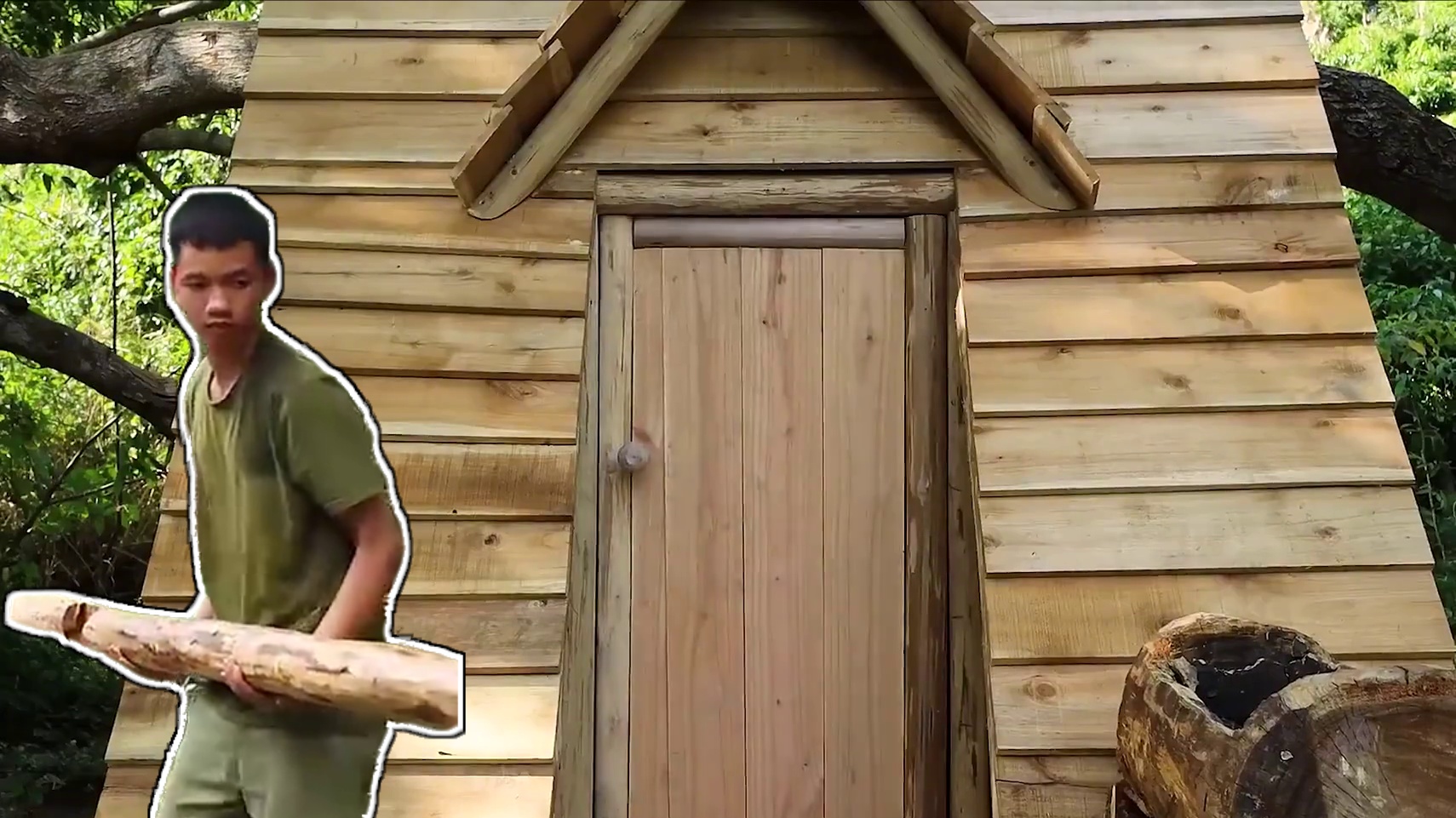 这样的野外建造方式你见过吗 #野外建造#荒野搭建