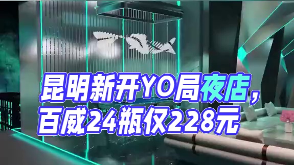 昆明五華新開了一家YO局夜店酒吧KTV，24瓶百威紅瓶只要228元，隨時退，過期退，超值享受。夢田l