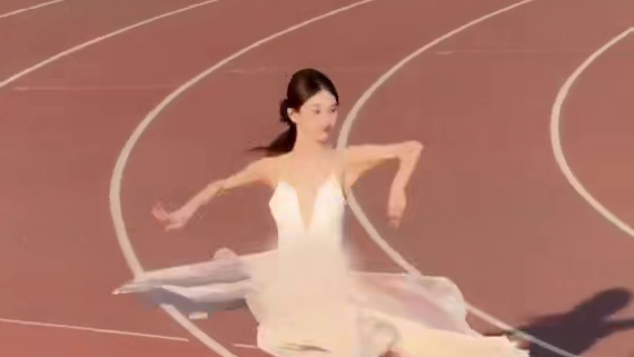 操场上最美的我#古典舞 #一字马 #基本功 #不谓侠 #舞台无处不在