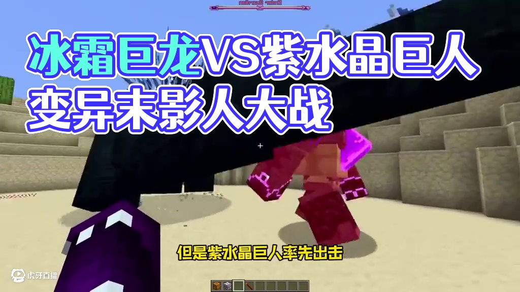 冰霜巨龙大战紫水晶巨人和变异末影人 #我的世界